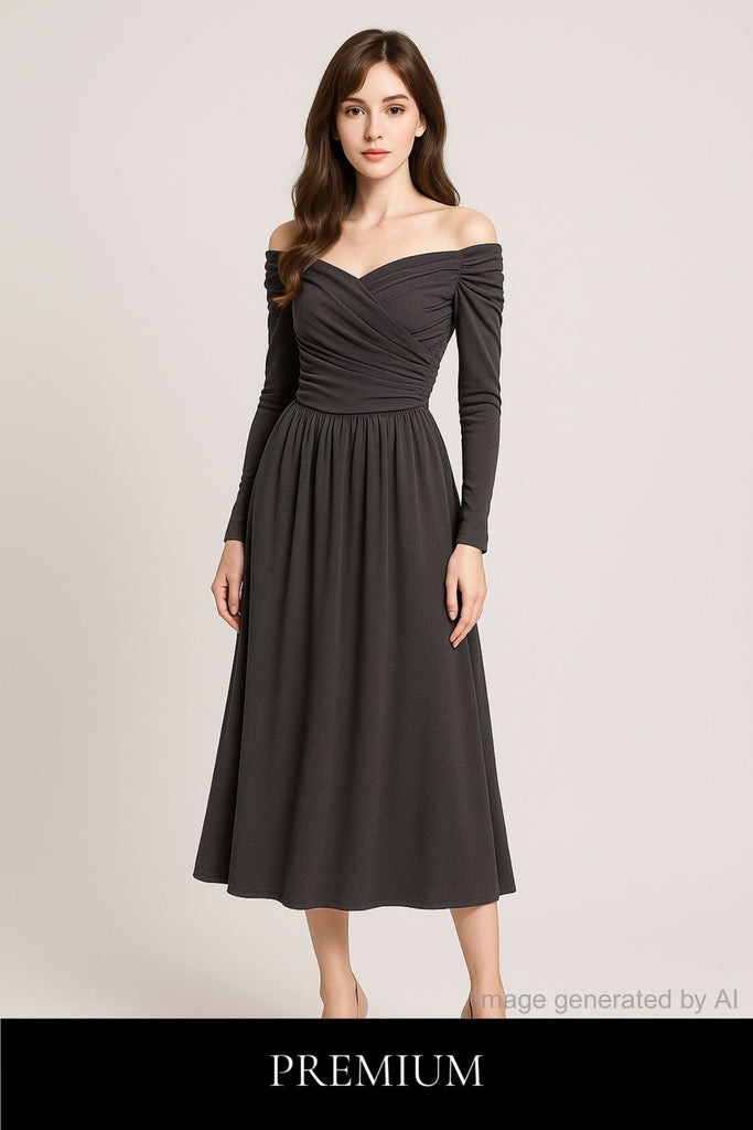 Maia Off-Shoulder Ruched Jersey Maxi Dress