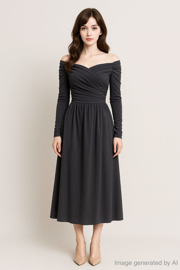 Maia Off-Shoulder Ruched Jersey Maxi Dress