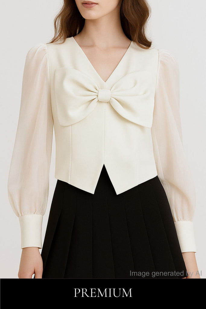 Adele Bow Peplum Blouse