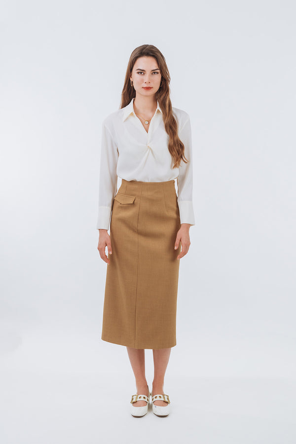 Alleurive Midi Pencil Skirt