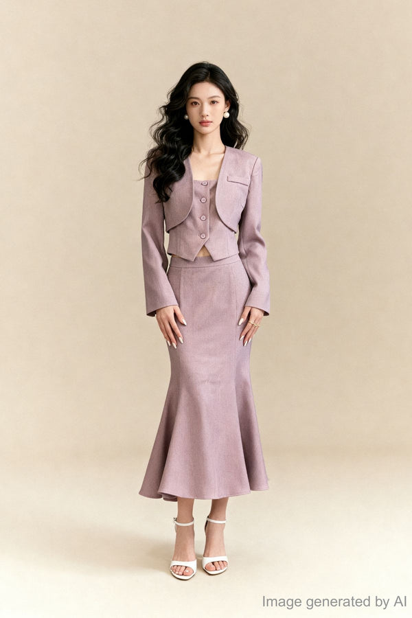 Amaris Tailored Cropped Jacket & Bustier Cami Set