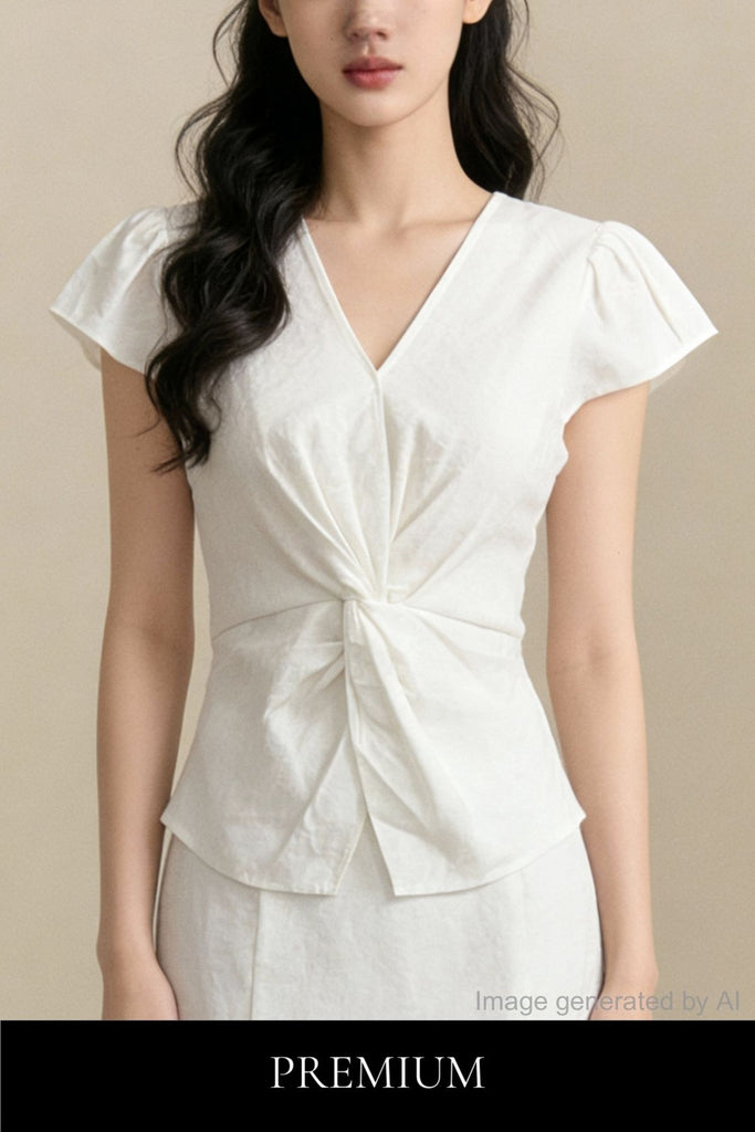Aurevia Knot-Sculpt Blouse