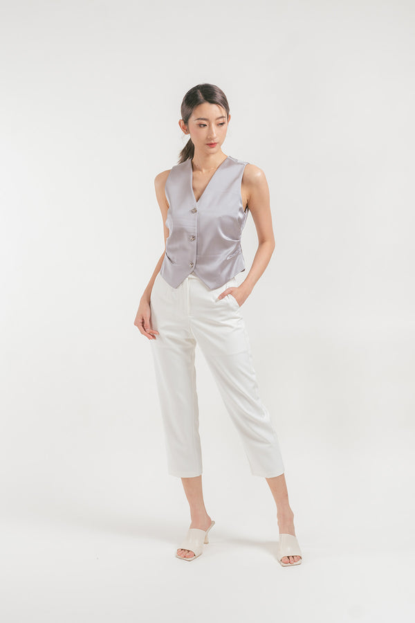 Avino Satin Ruched Waist Vest