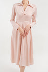 Avissia Ruched Long Sleeve Maxi Shirt Dress