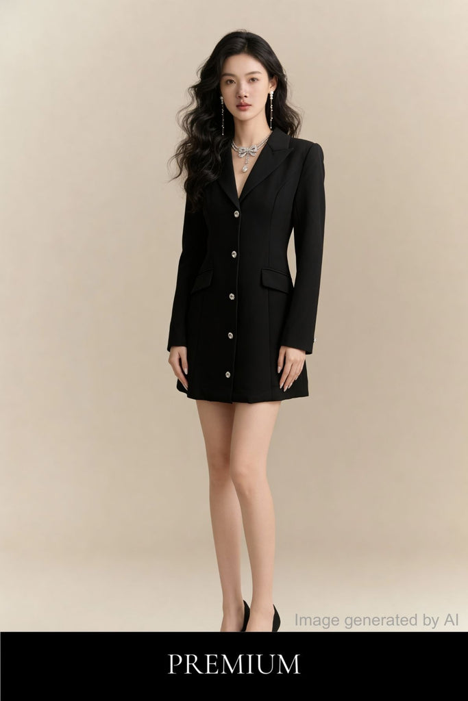 Bianca Open-Back Bow Blazer Dress