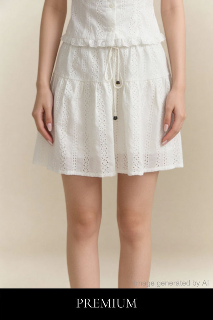 Bianca Tiered Eyelet Mini Skirt