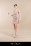 Brienna Ruffled Blouse and Tweed Short Dress Set