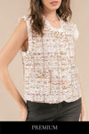 Brilissa Ruffled Tweed Vest