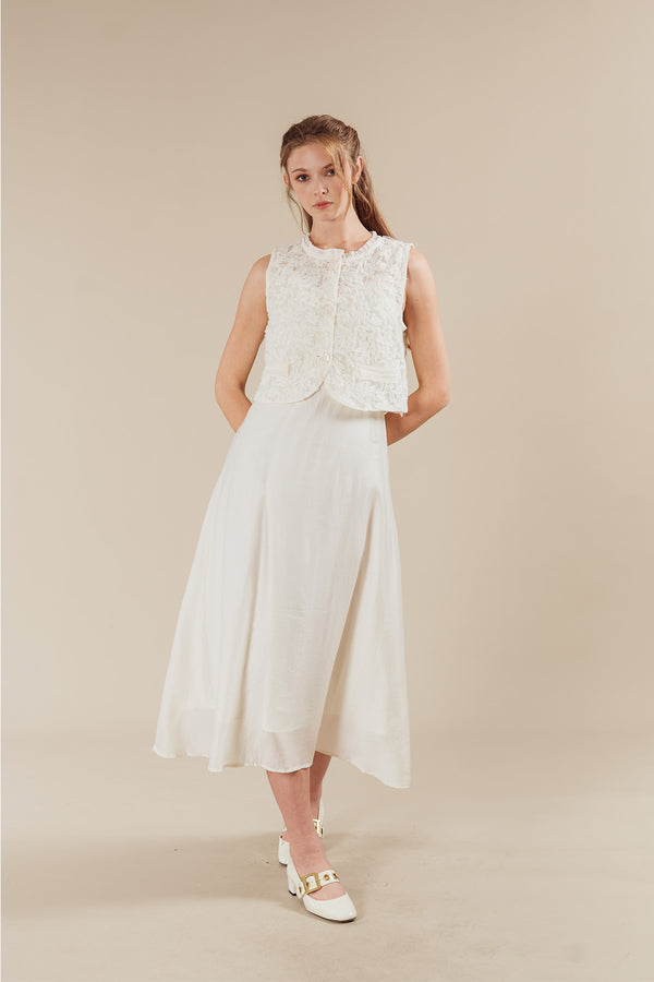 Calrisse 3D Tulle Floral Embroidered Vest