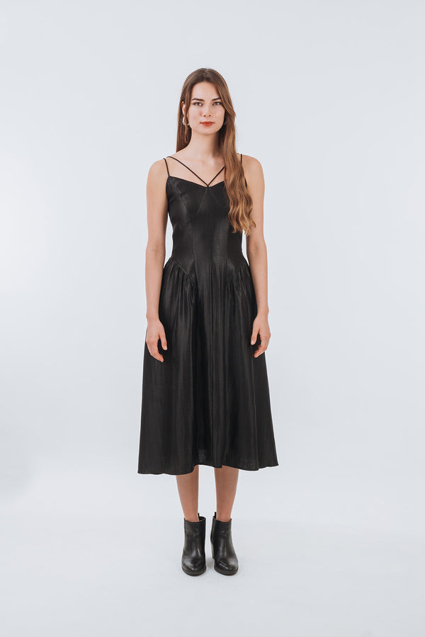 Carsiella Satin Halter Camisole Maxi Dress