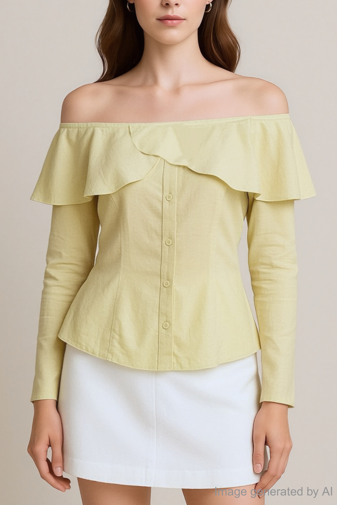 Cherriee Ruffle Off-Shoulder Long Sleeve Blouse