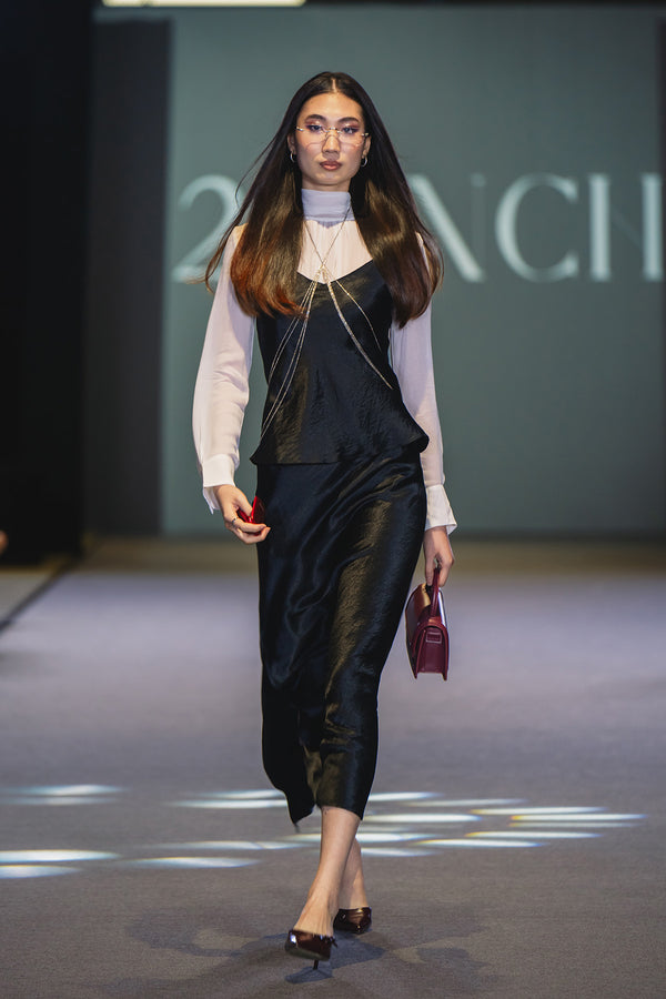 Clemencee Sheer Scarf Top