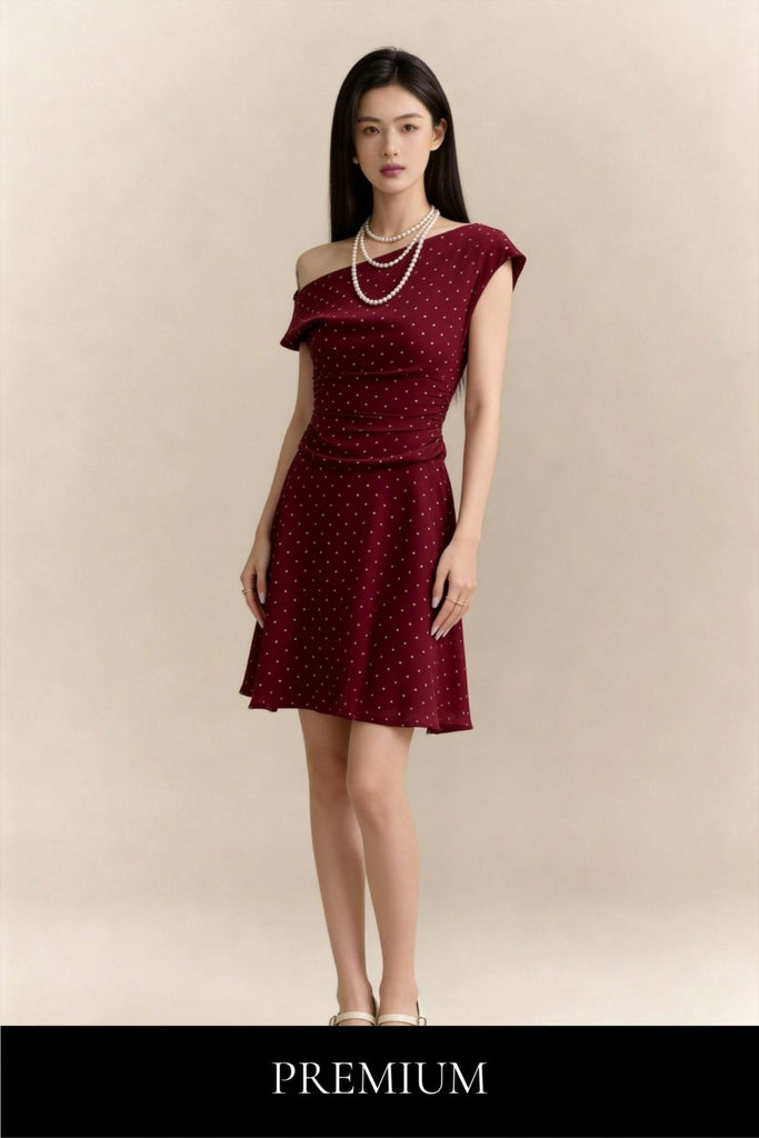 Dahlia Ruched-Waist Skater Dress