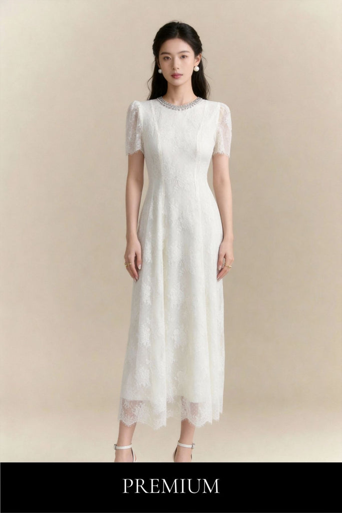 Camellia Scalloped Lace Maxi Skirt