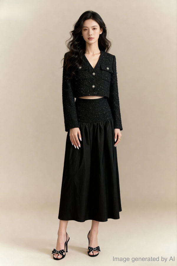 Delphine Sequin-Tweed Cropped Jacket