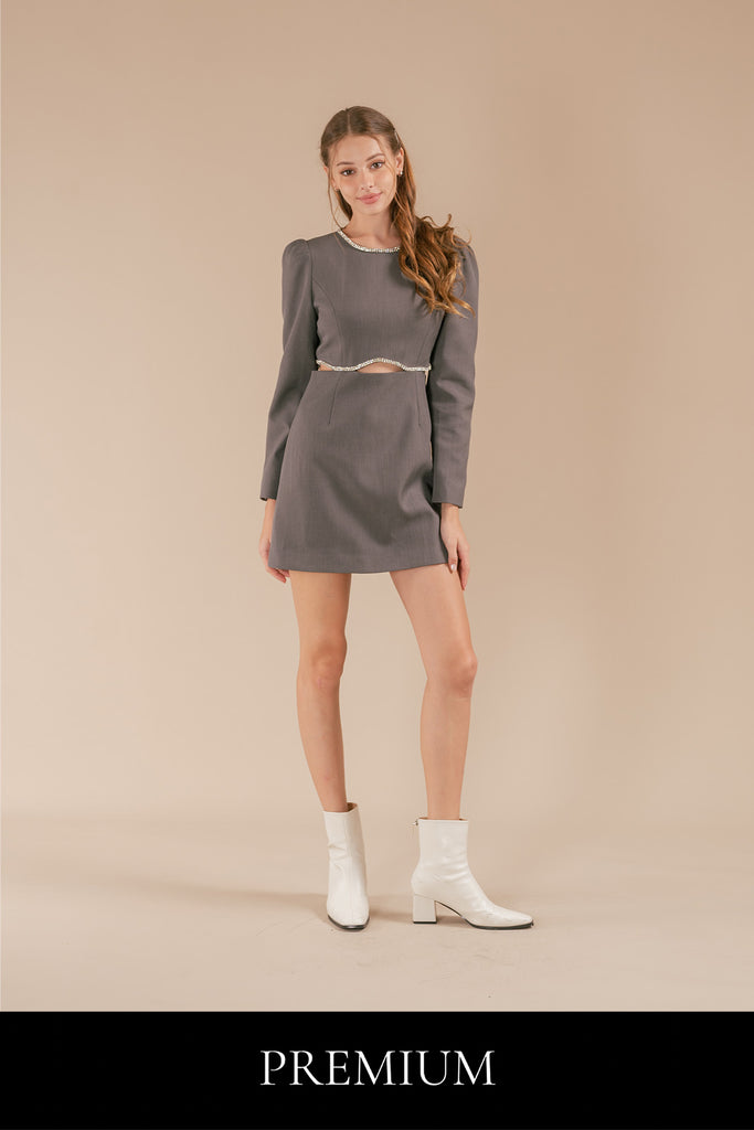 Devonni Cutout Long Sleeve Short Dress