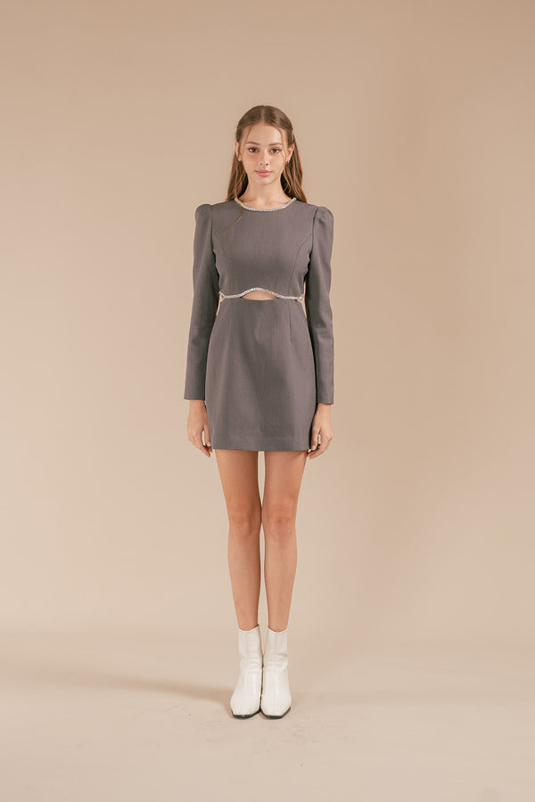 Devonni Cutout Long Sleeve Short Dress