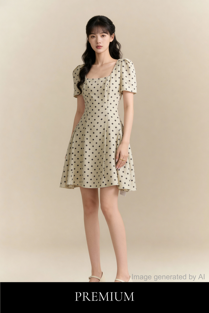 Eliza Lace-Up Polka Dot Mini
