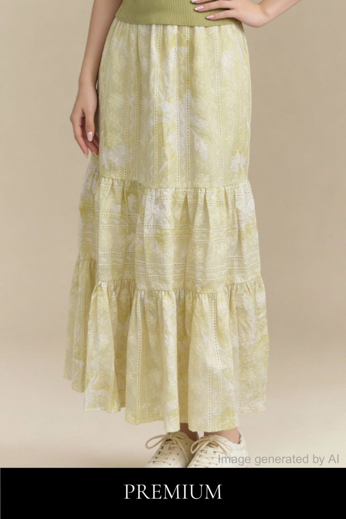 Elowen Lace-Tiered Maxi Skirt