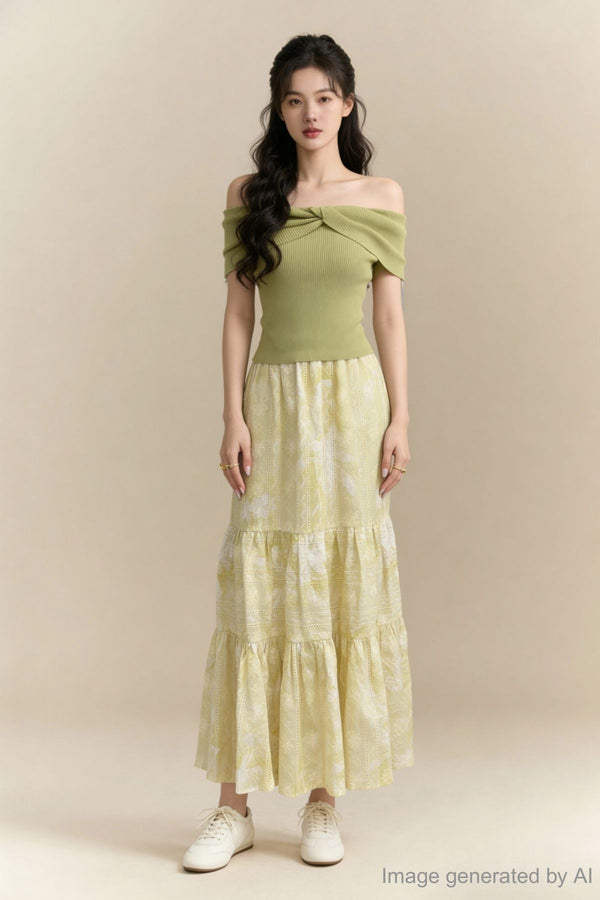 Elowen Lace-Tiered Maxi Skirt