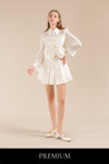 Eunelli Chinese Knot Shirt and Pleated Skirt Set