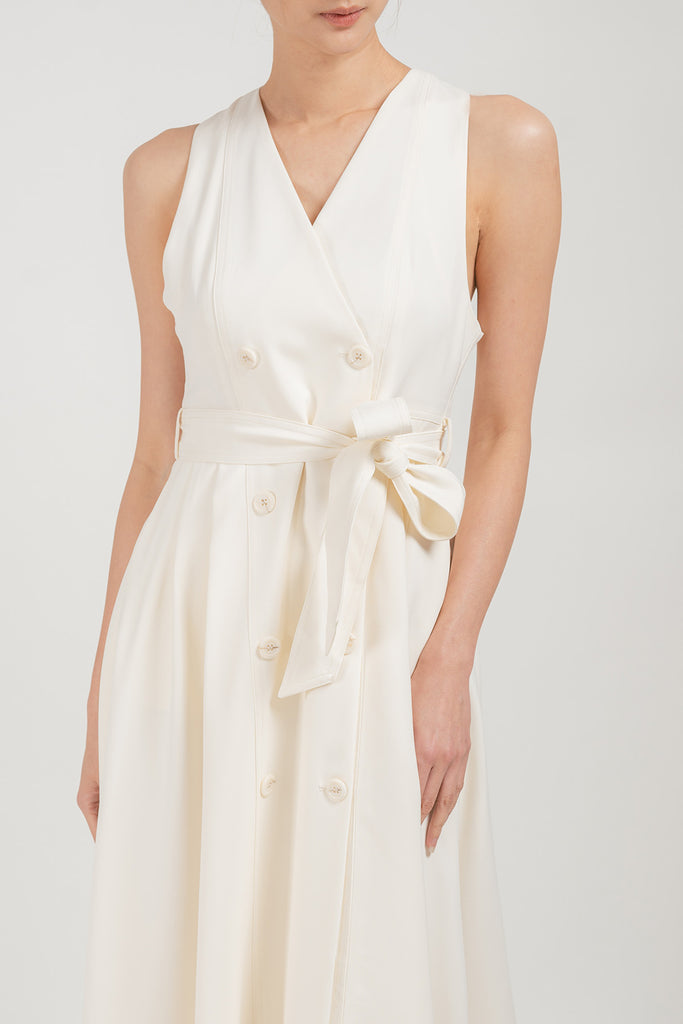 Evia Cropped Trench Coat with Sleeveless Maxi Dress – 26 INCHI