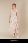 Evossia Floral Ruffled Maxi Dress