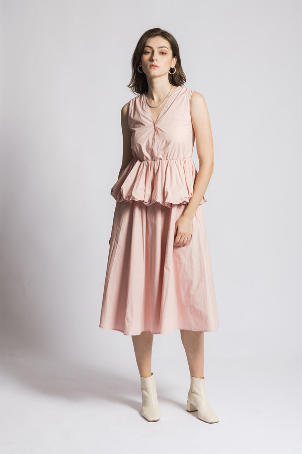 Feavette Sleeveless Peplum Maxi Dress