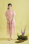 Fioveatta Off Shoulder Floral Mesh Overlay Maxi Dress