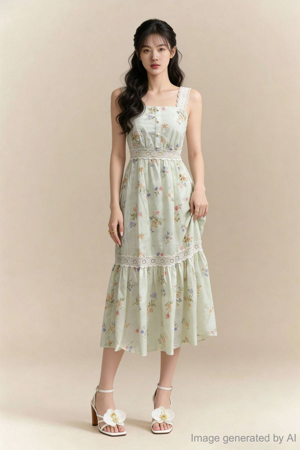 Genevieve Meadow Crochet Maxi Dress