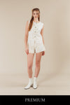 Idessa Chinese Style Embroidered Organza Vest and Shorts Set