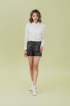 Innovi Textured Cropped Shirt