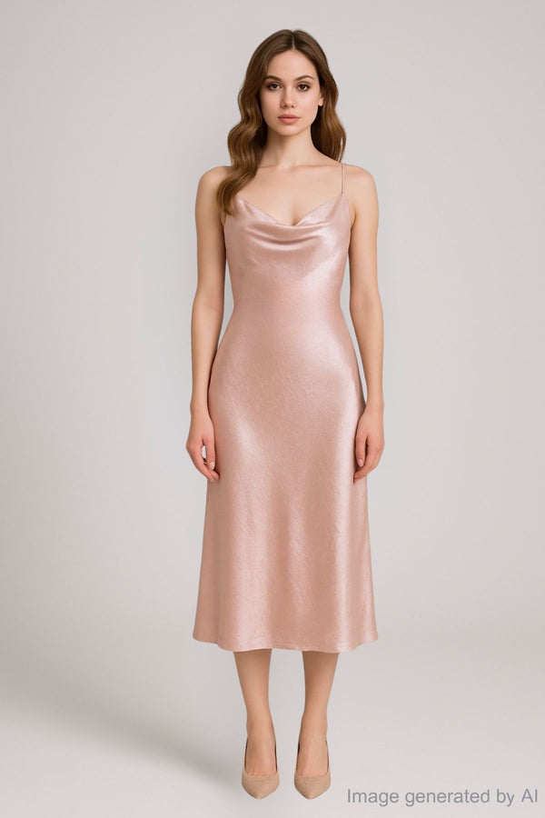 Ione Cowl-Neck Satin Slip Dress