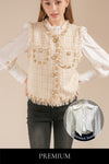 Ivellia Tweed Vest and Blouse Set