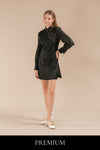 Jenvine Cheongsam Style Long Sleeve Short Dress