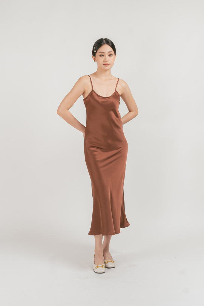 Jeolicco Satin Camisole Maxi Dress