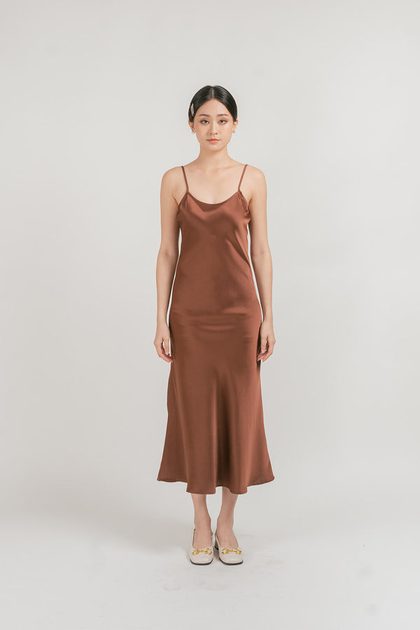 Jeolicco Satin Camisole Maxi Dress