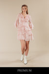 Jowerline Sheer Ruffled Tiered Short Dress