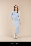 Julianna Sequin Tweed Fringe Cardigan and Maxi Skirt Set