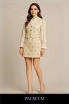 Julissa Pearl & Sequin Embroidered with Gold Thread Vest & Skirt Set