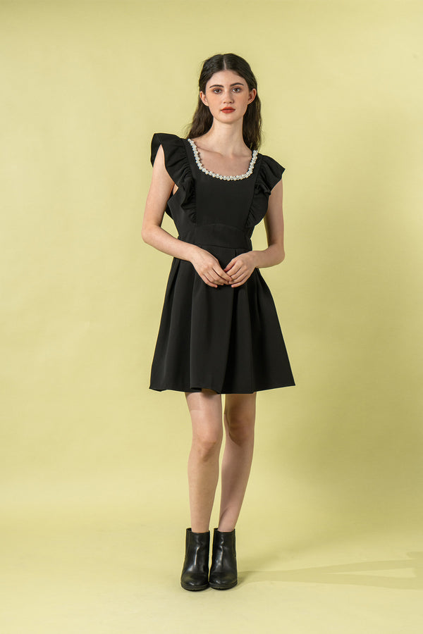 Kodeorlla Ruffled Sleeve Short Dress