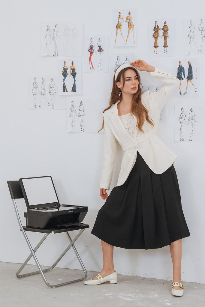Leodirra A Line Midi Skirt