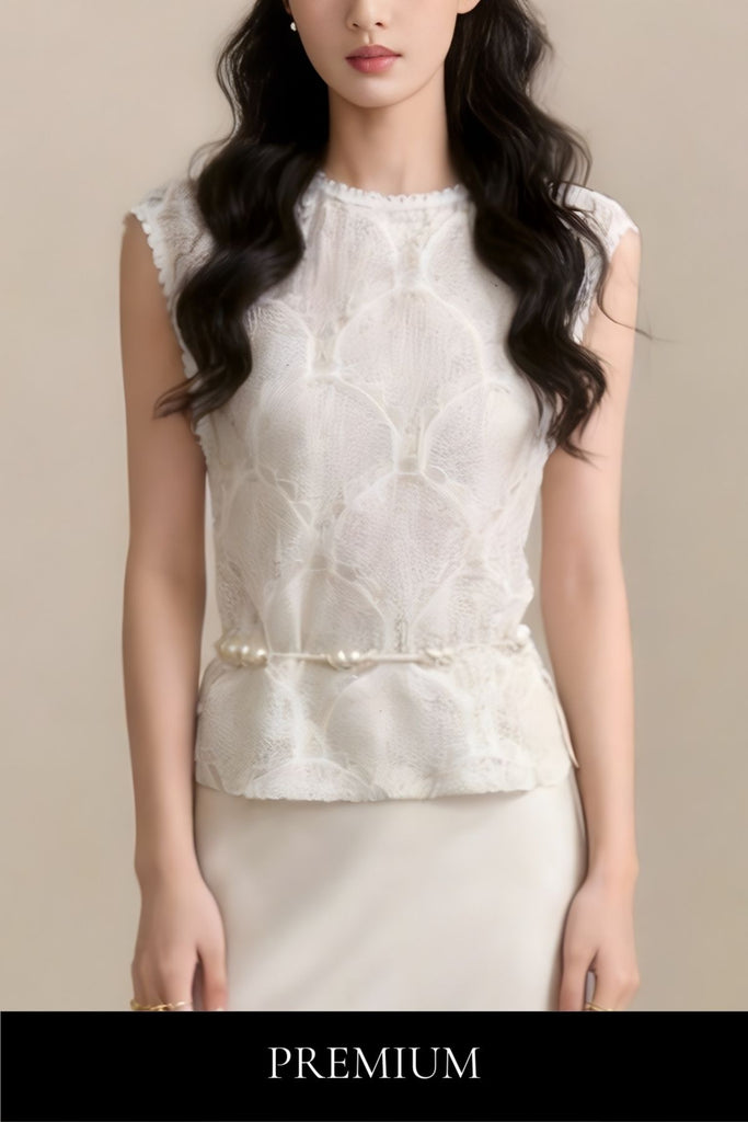 Liana Lace Tie-Waist Blouse