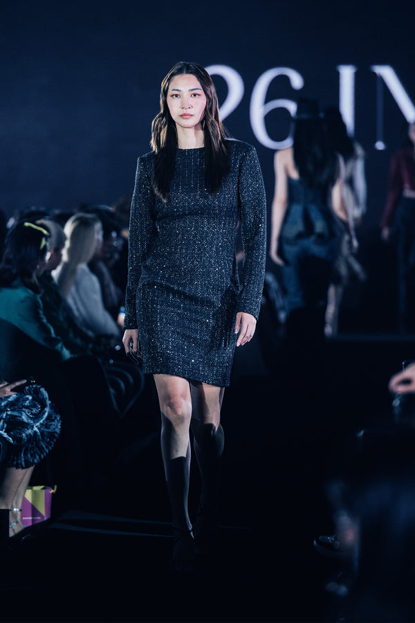 Lunna Open Back Cocktail Tweed Dress