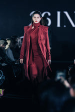 Siienna Double Breasted Velvet Trenchcoat Dress