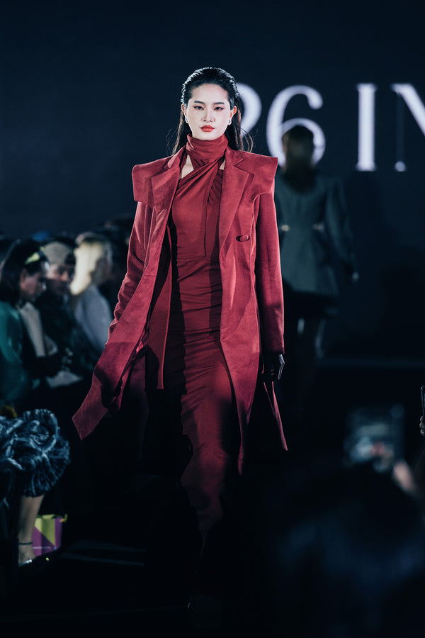 Siienna Double Breasted Velvet Trenchcoat Dress