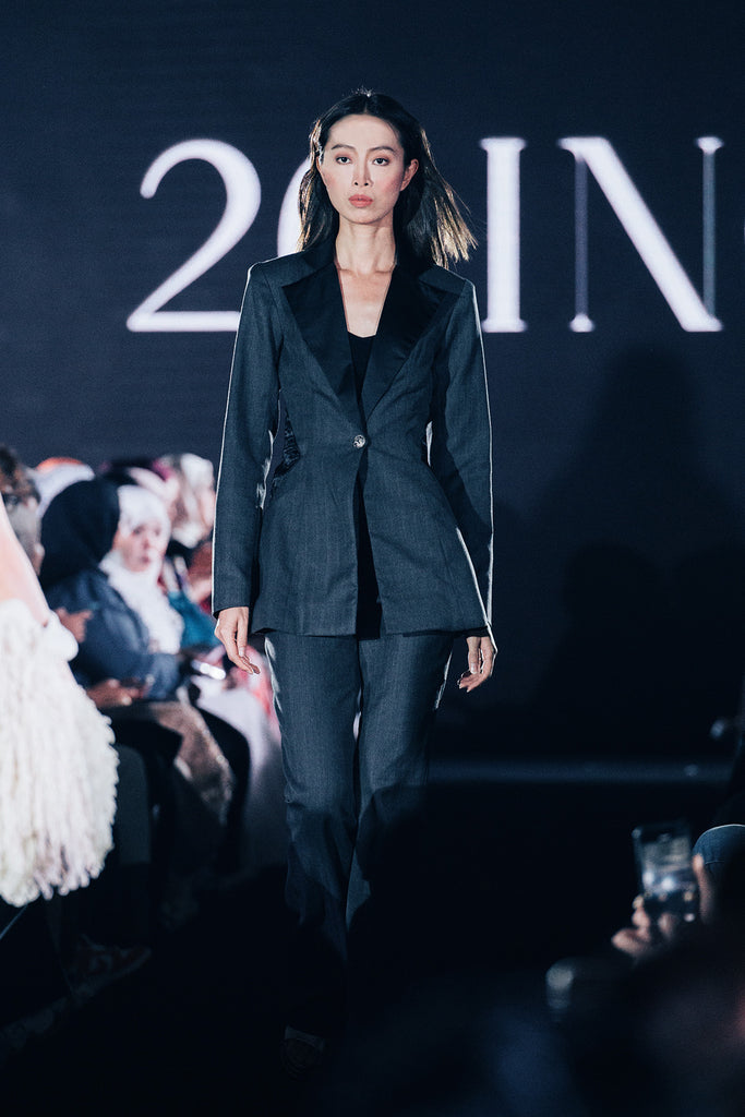 Athenna Hourglass Single Breasted Blazer with Flared Tailored Trousers Set