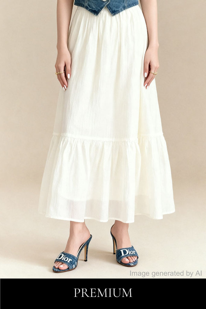 Lucette Tiered Chiffon Maxi Skirt