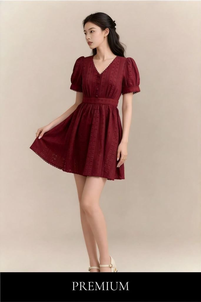 Lucie Lace-Trim Cotton Mini Dress