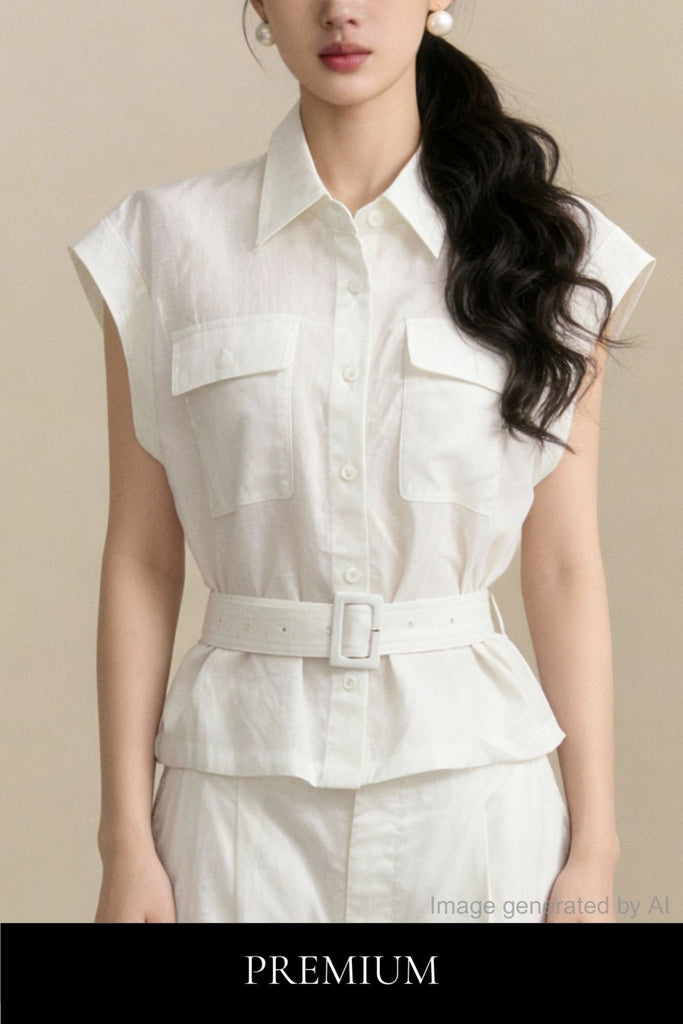 Lyselle Waist-Defined Sleeveless Top